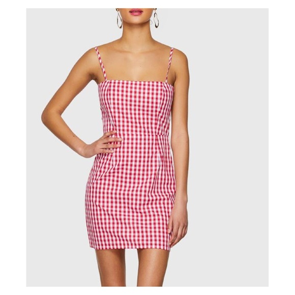 MBM Unlimited Dresses & Skirts - Red Gingham Knotted Back Cami Dress